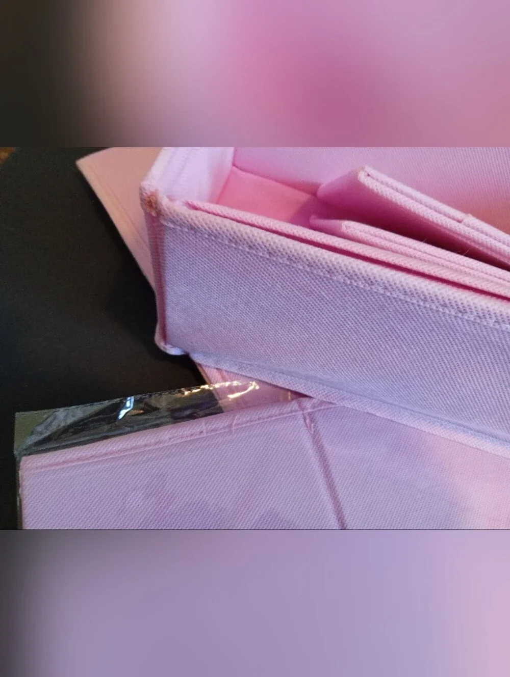 Foldable Pink Fabric Drawer Organizer Set - Versatile Storage Bins